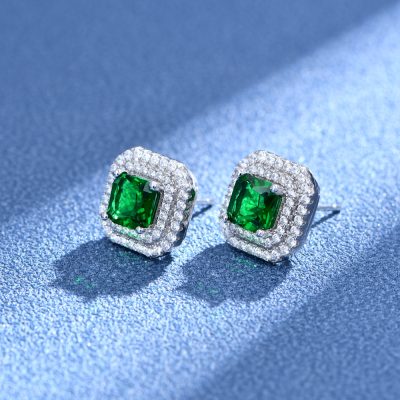 Emerald Cubic Earrings