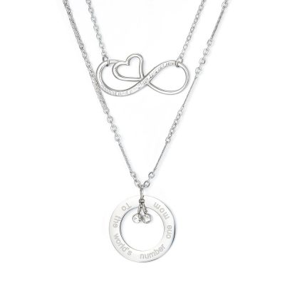 Silver Sync Double Chain Necklace