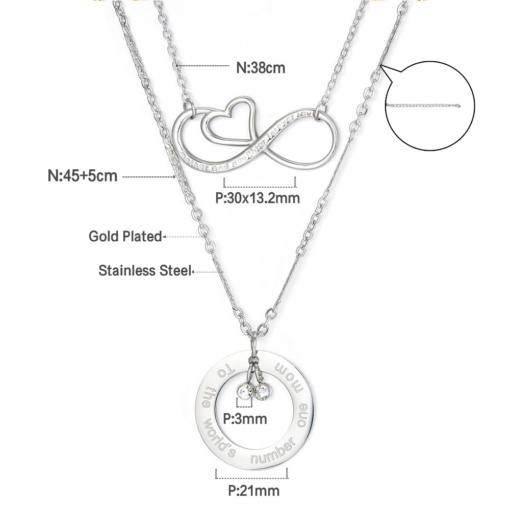 Silver Sync Double Chain Necklace - Image 2