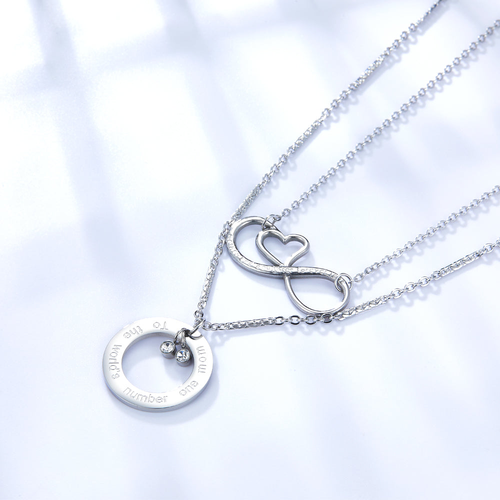 Silver Sync Double Chain Necklace - Image 3