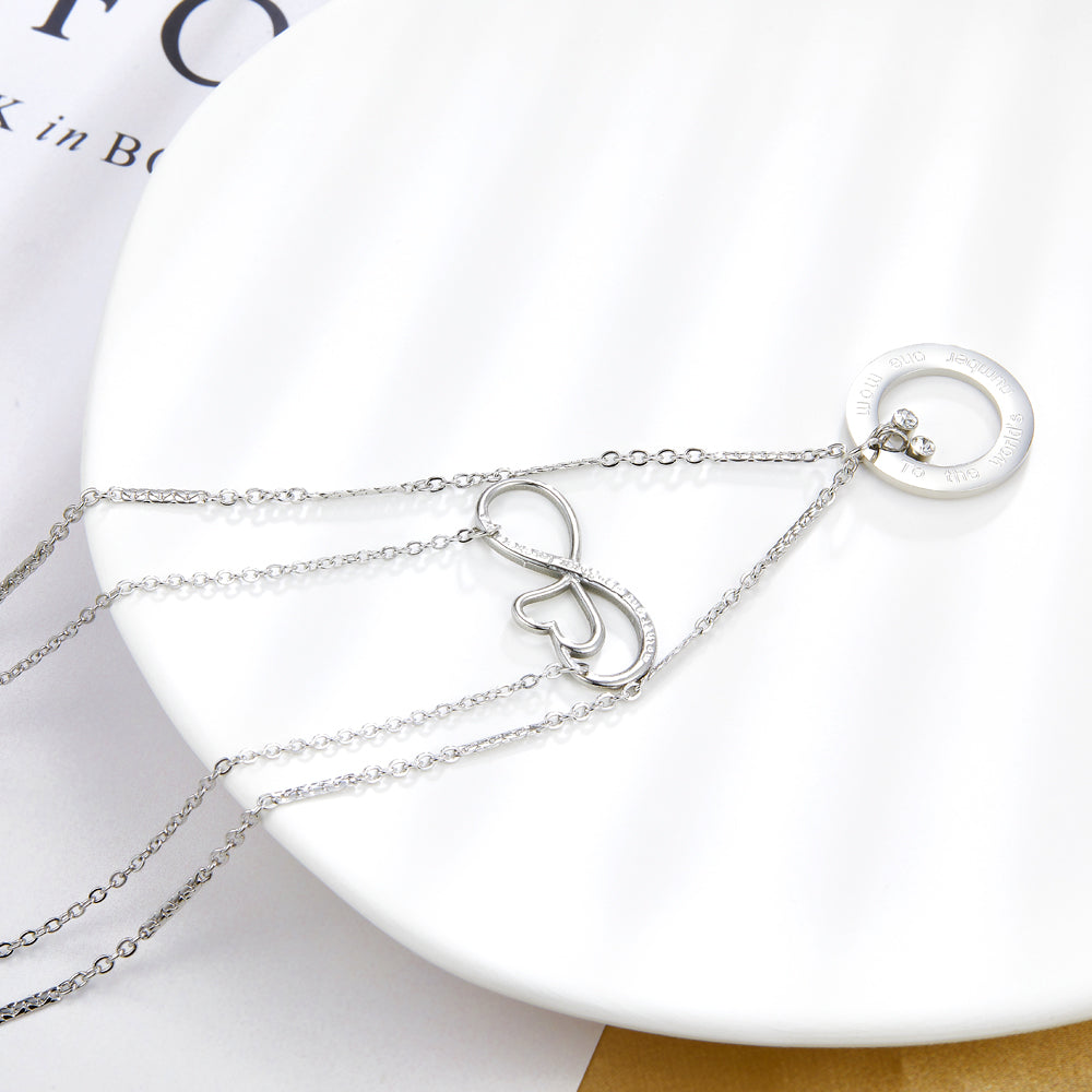 Silver Sync Double Chain Necklace - Image 5