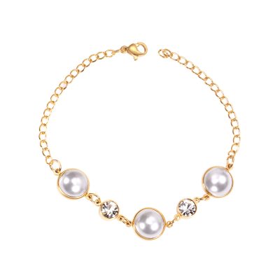 Aurora Gleam – Pearl & Diamond Accent Bracelet