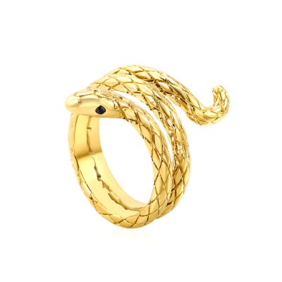 Golden Serpent Statement Ring