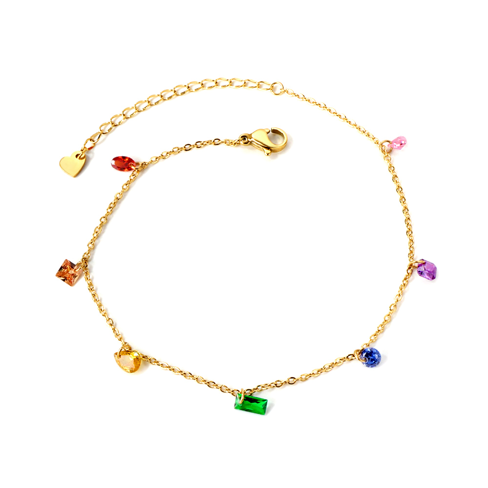 Golden Muse – 7-Mixed shapes Durable Anklet for Women - Image 3