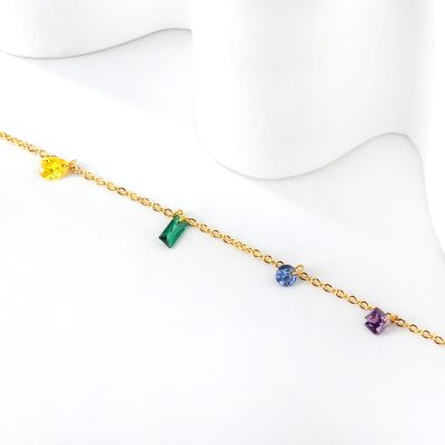Golden Muse – 7-Mixed shapes Durable Anklet for Women