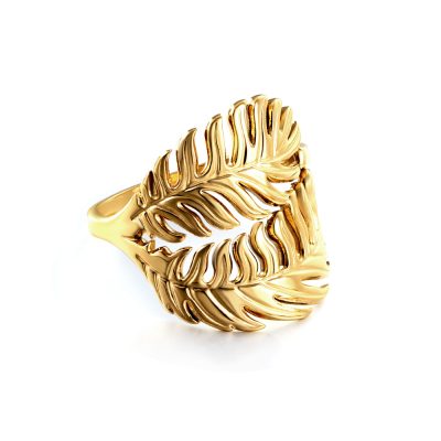 Golden Drift Feather Ring