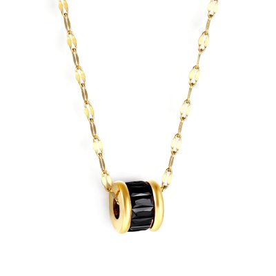 Midnight Glow Cylinder Necklace