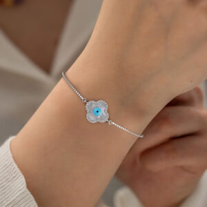 Blue Evil Eye 925 Sterling Silver Bracelet