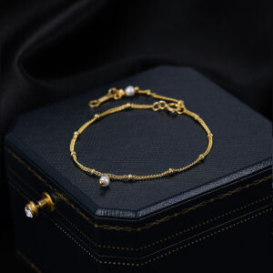 Pearl Accent Gold-Tone 925 Sterling Silver Bracelet
