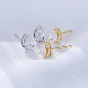 Teardrop Crystal 925 Sterling Silver Stud Earrings