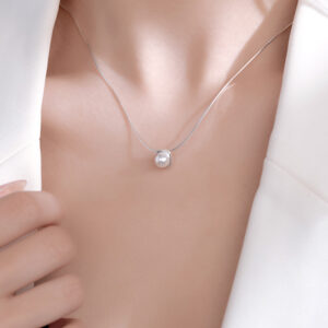 Single Pearl 925 Sterling Silver Pendant Necklace