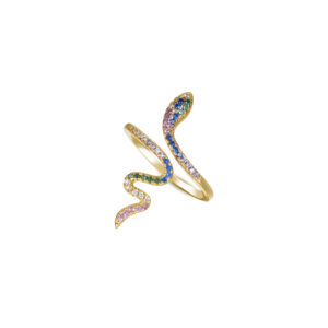 Rainbow Snake Wrap 925 Sterling Silver Ring