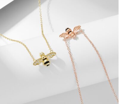 Honey Bee 925 Sterling Silver Necklace and Bracelet Set